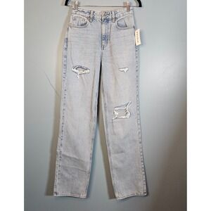 NWT Pacsun Women's 90s Boyfriend Distressed High Rise Relaxed Leg Jeans 24 (a)